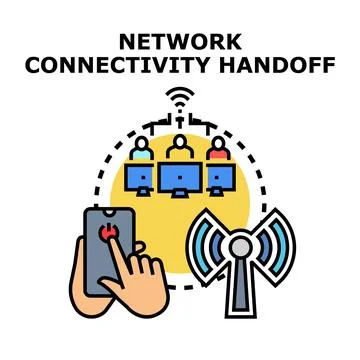 Network connectivity handoff between devices and users 스톡 일러스트
