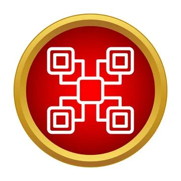 Network connectivity icon illustrating data flow and distributed system Stock Illustration