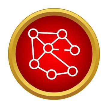 Network connectivity icon showing nodes and links Illustrazione stock