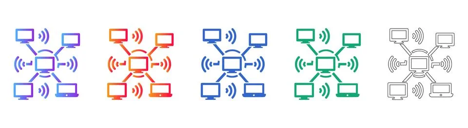 Network Connectivity Icons Set Stock Illustration