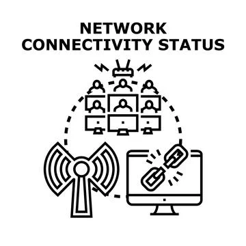 Network connectivity status showing internet problems Stock Illustration
