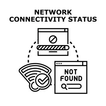 Network connectivity status showing internet problems and data issues イラスト素材