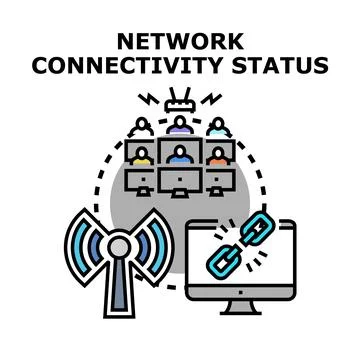 Network connectivity status showing internet problems Stock Illustration