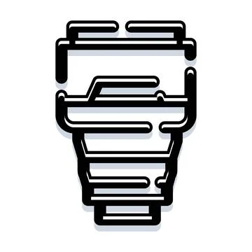 Network connector cable hardware abstract outline icon Stock Illustration