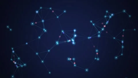 Network Constellation Glowing Blue Digital Data Background Stockbeeldmateriaal 348549789