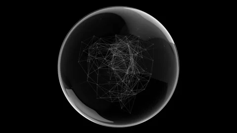 Network Constructed in crystal ball from changes up and down like graph. Stock Footage 263273958