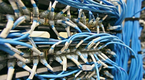 Network converter and cables Stock Footage 36244535