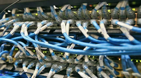 Network converter and cables Stock Footage 36244861