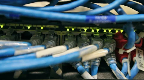 Network converter and cables Stock Footage 36244902