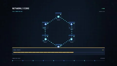 Network Core Map Displaying Stable Data Connections Between Server Router a.. 動画素材 347361709