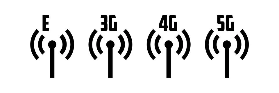 Network coverage level symbol 2. Network level on mobile devices Stock Illustration