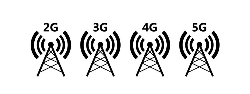 Network coverage level symbol 2. Network level on mobile devices Stock Illustration