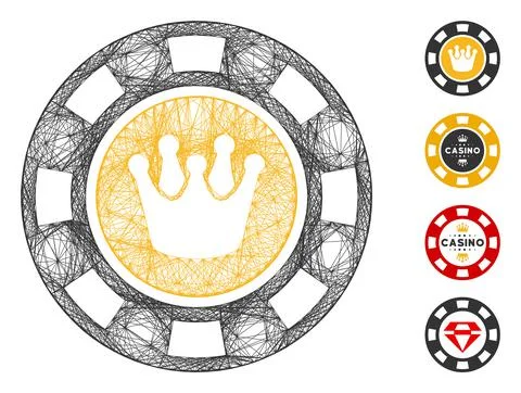 Network Crown Casino Chip Vector Mesh Stock Illustration