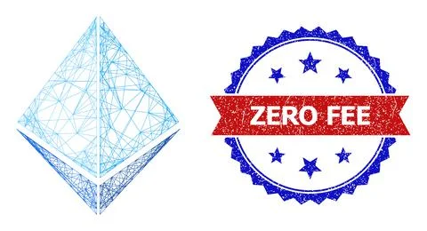 Network Crystal Mesh and Unclean Bicolor Zero Fee Seal Illustrazione stock