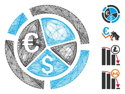 Network Currency Diagram Vector Mesh Stock Illustration