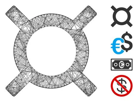 Network Currency Symbol Vector Mesh 스톡 일러스트