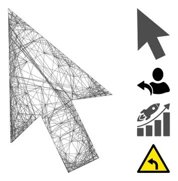 Network Cursor Arrow Vector Mesh Illustrazione stock