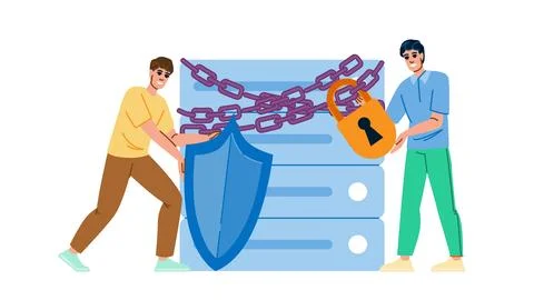 Network cybersecurity server vector Stock Illustration