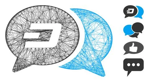 Network Dash Chat Messages Vector Mesh Stockillustratie