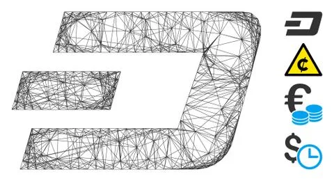 Network Dash Currency Vector Mesh 스톡 일러스트