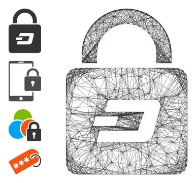 Network Dash Lock Vector Mesh 스톡 일러스트