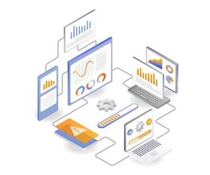 Network data analysis and test application web Stock Illustration