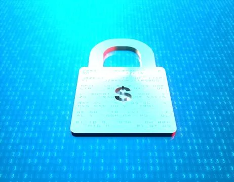 Network data and dollar lock, financial security and protection Stock Illustration