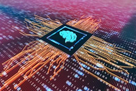 Network data circuit board and brain, intelligent core electronics Illustrazione stock