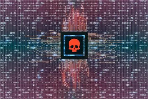 Network data circuit board and skeleton, intelligent core electronics Illustrazione stock