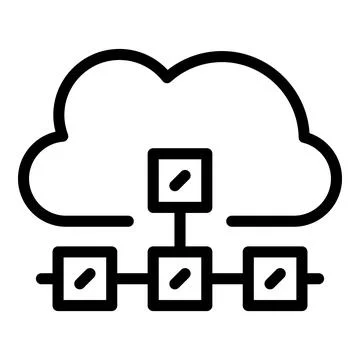 Network data cloud icon, outline style Illustrazione stock
