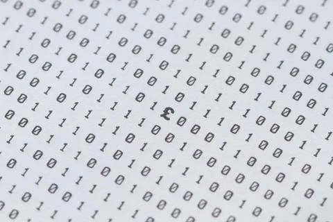 Network data code, pound, big data transmission and storage 库存照片