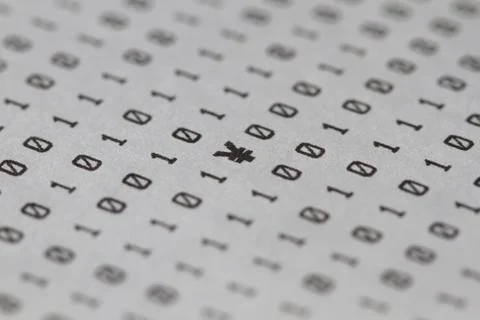 Network data code, RMB, big data transmission and storage 库存照片