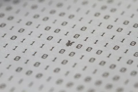 Network data code, RMB, big data transmission and storage 库存照片