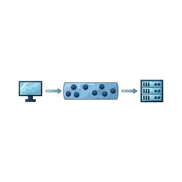 Network data flow illustration Stock Illustration