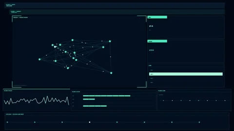 Network Data HUD Dashboard Seamless Loop Stock Footage 342332540