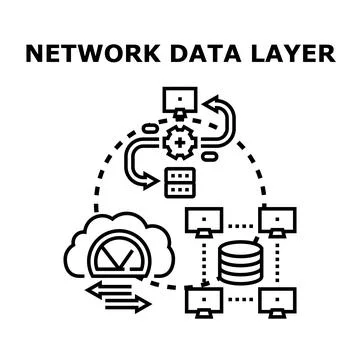 Network data layer connection with cloud computing concept Stock Illustration