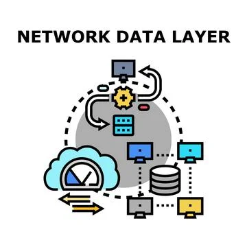 Network data layer connection with cloud computing concept Stock Illustration