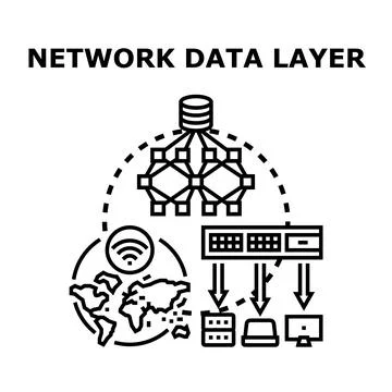 Network data layer working on global data distribution Stock Illustration