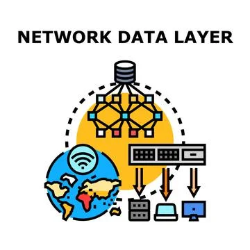 Network data layer working on global data distribution イラスト素材