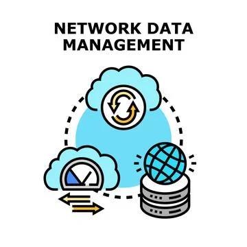 Network data management optimizing cloud storage solutions 스톡 일러스트