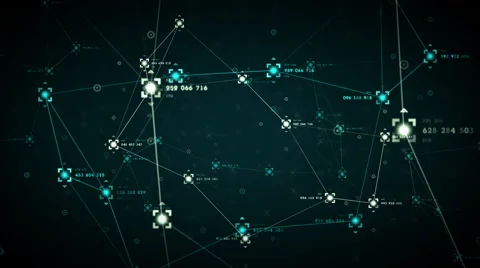 Network Data Points Blue Stock Footage 49682506