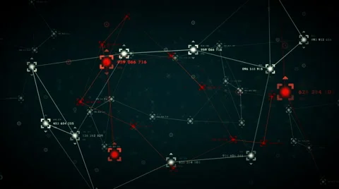 Network Data Points Blue Hot Stock Footage 49682425