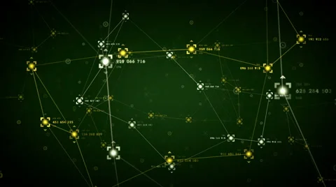 Network Data Points Green Stock Footage 49682609