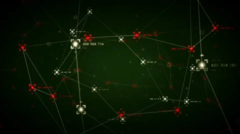 Network Data Points Green Hot Stock Footage 49682539