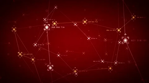 Network Data Points Red Stock Footage 49682631