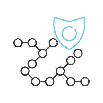 Network data protection line icon, outline symbol, vector illustration, concept Stock Illustration