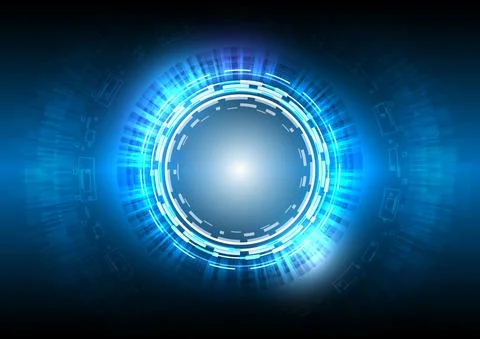 Network of data science. Futuristic Sci-Fi glowing HUD user. Digital infograp Stockillustratie