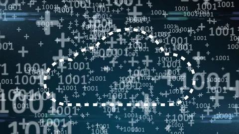 Network data security in cloud computing Internet of things IOT conceptual 3D re Stock Footage 102683217