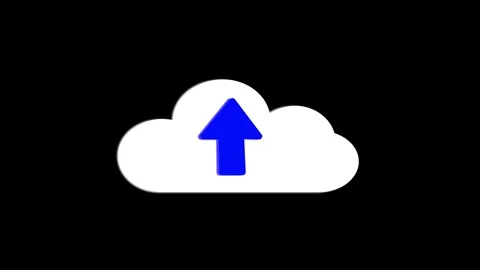 Network data transfer animation. 3d blue arrow cloud upload icon. Cloud com.. Video stock 313429230