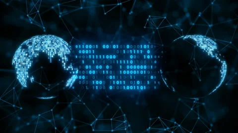 Network data transfer technology flow Video stock 131449028